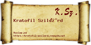 Kratofil Szilárd névjegykártya
