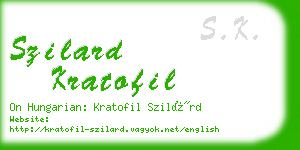 szilard kratofil business card